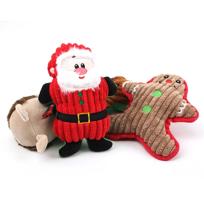 Christmas Cat Dog Squeaky Toys Plush Pet Chew Toy for Small Dogs Chihuahua Puppy Yorkie mascotas Accessories juguetes para perro