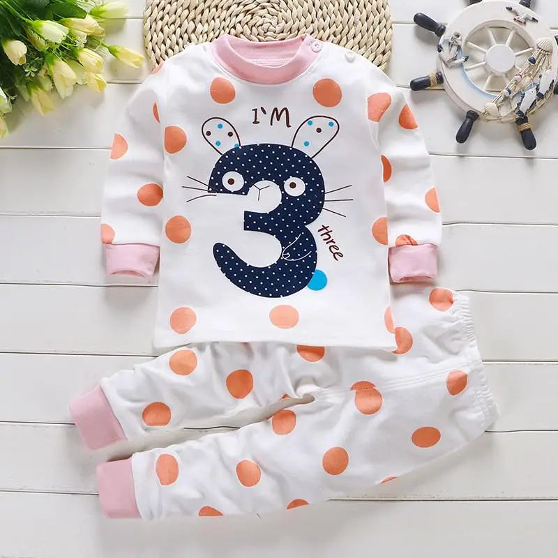 Fall Baby Unisex Clothes 2021 New Children Pure Cotton Underwear Set Printed Cartoon Baby Outfits Leisure Wear Infantil Suits
