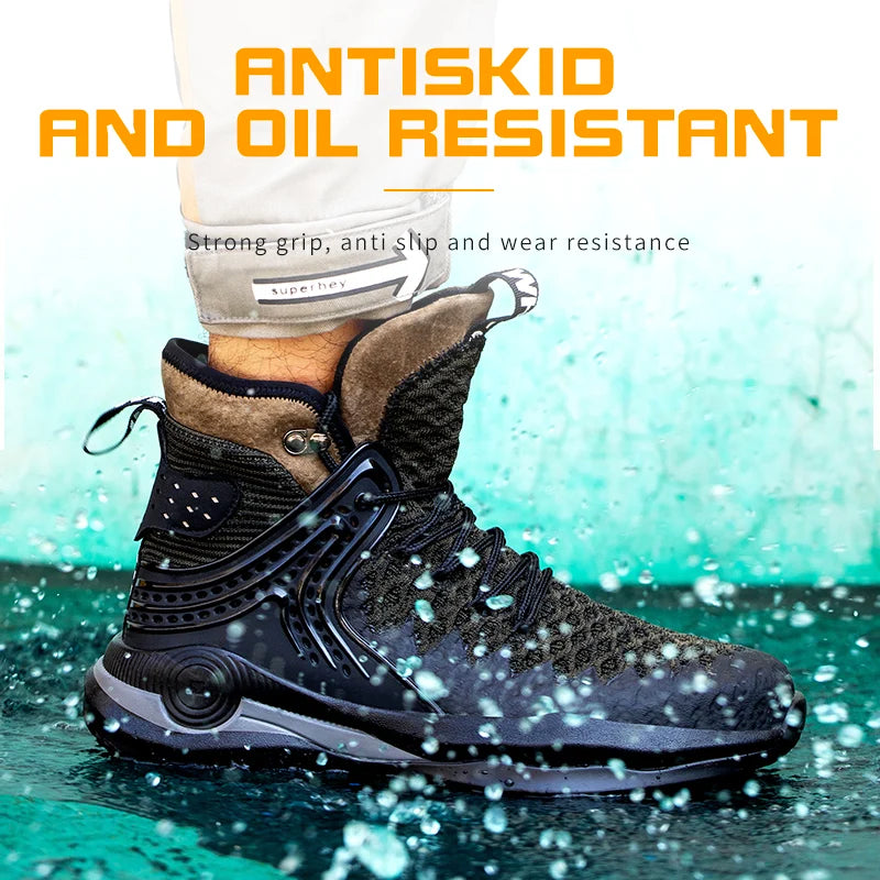 Safety Work Shoes Men Steel Toe Safety Boots Ankle Boots Women Hiking Boots Anti-Piercing Working Shoes High Quality Shoes