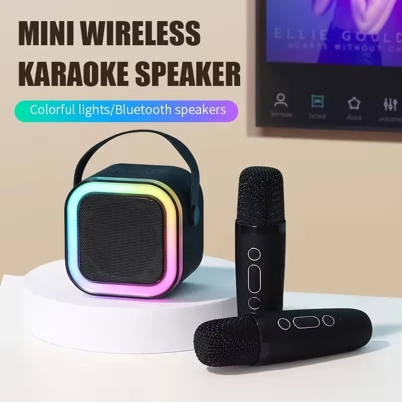 K12 Mini Portable Audio Integrated Microphone Home Singing Karaoke Family Wireless BT Outdoor Portable Speaker with Mics