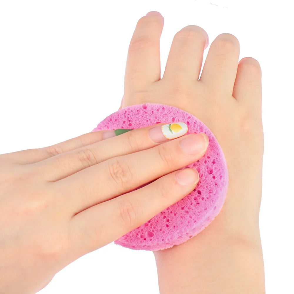 5Pcs Cleansing Sponge Cellulose Compress Puff Wood Pulp Exfoliator Soft Face Wash Pad Cleanup Skin Care Makeup Tool 6/7/8/9/10cm