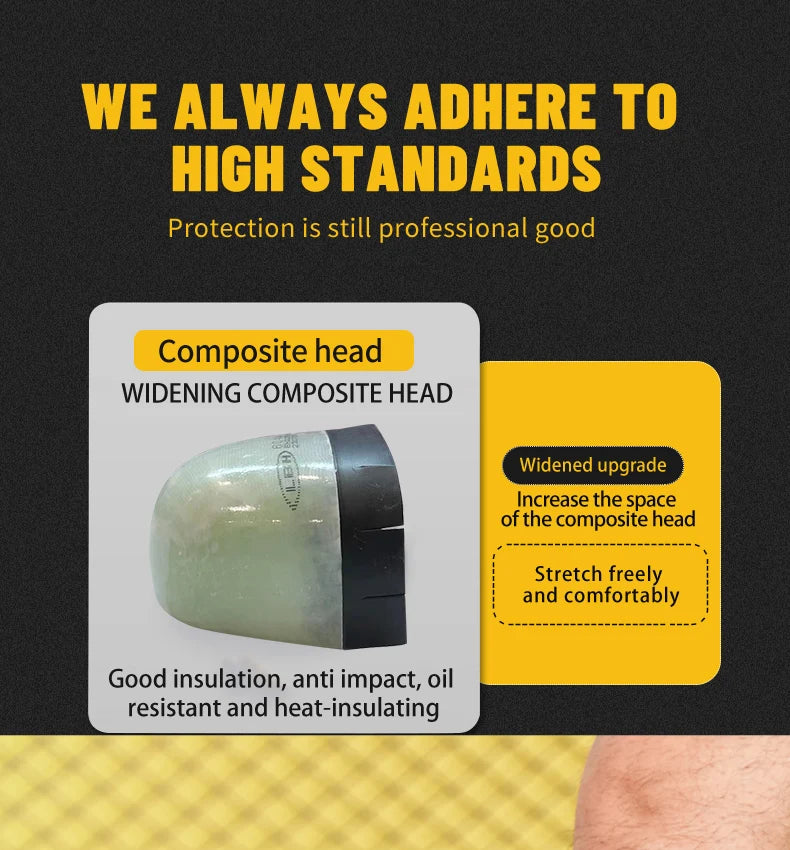 Men's High Quality Genuine Leather Working Shoes PU Mesh Insole Waterproof Safety Features for Spring Summer Winter Autumn