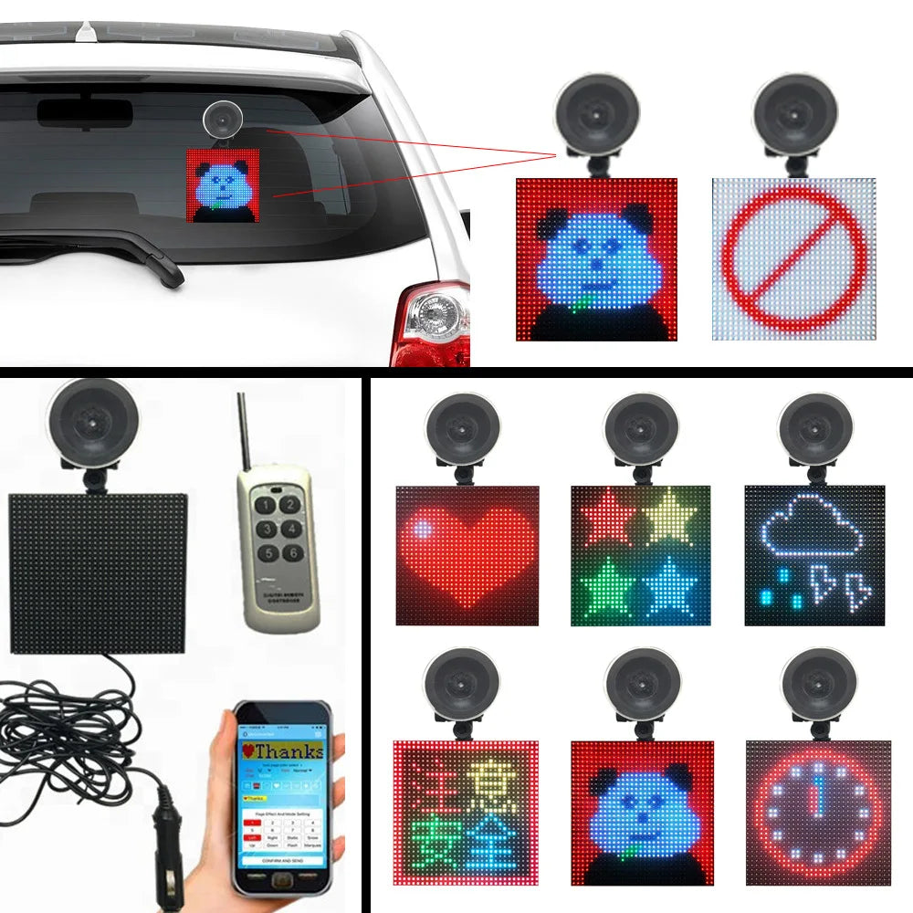LED P4 Full Color Car Rear Window Expression Screen Factory Car Expression Light Led Car Screen Bluetooth Remote Control Model