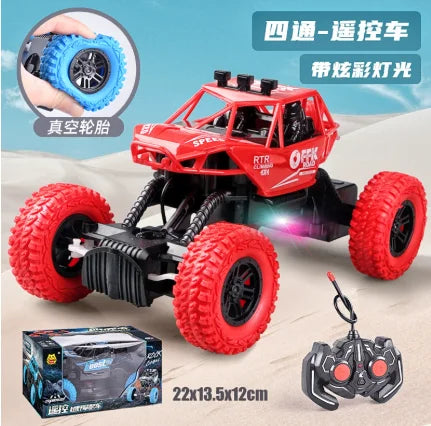 All-Terrain Remote Controlled RC Car Toy for Kids Expert Level Featuring Flashing Lights and Rubber Wheels Gift