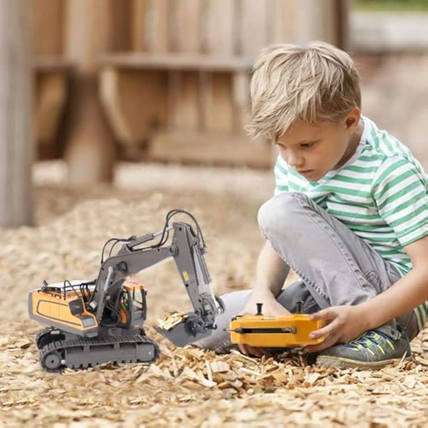 Alloy Remote Control Engineering Vehicle 2.4G Wireless Excavator Bulldozer Dump Truck Excavator Earth-digging Children's Toy