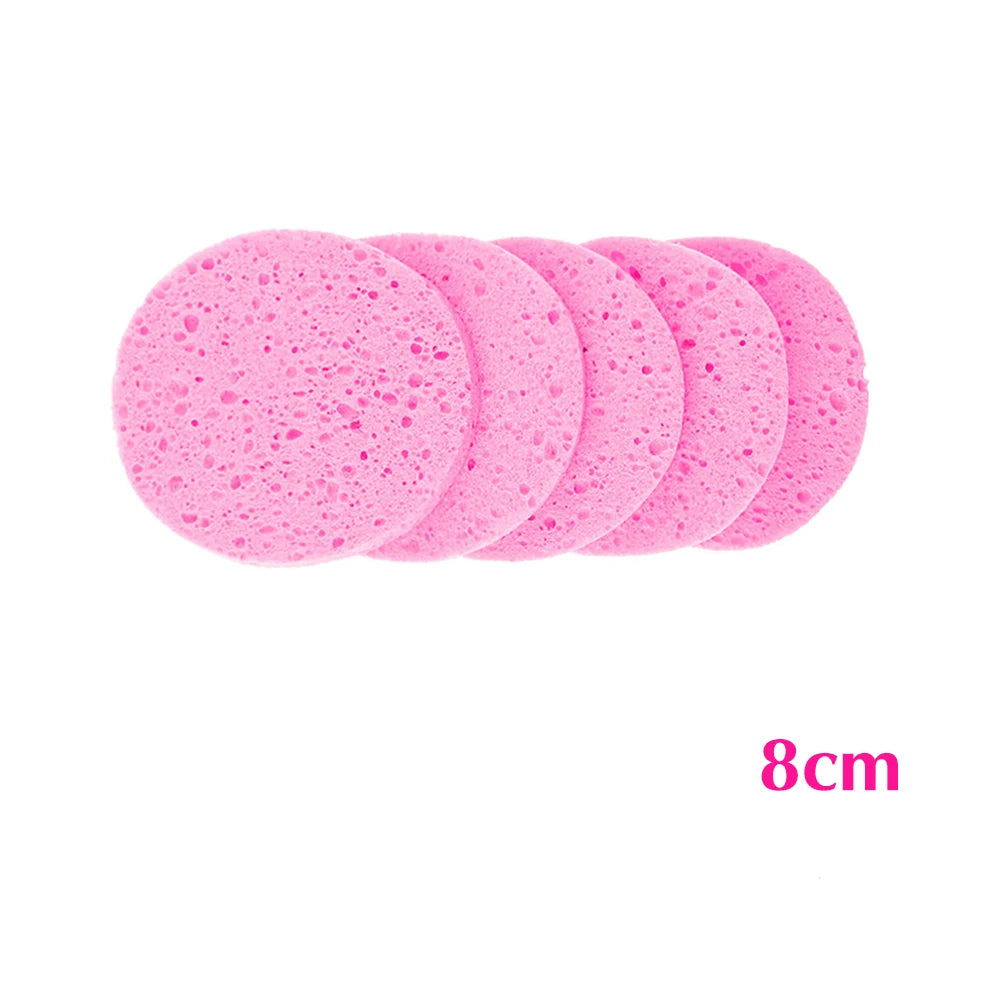 5Pcs Cleansing Sponge Cellulose Compress Puff Wood Pulp Exfoliator Soft Face Wash Pad Cleanup Skin Care Makeup Tool 6/7/8/9/10cm