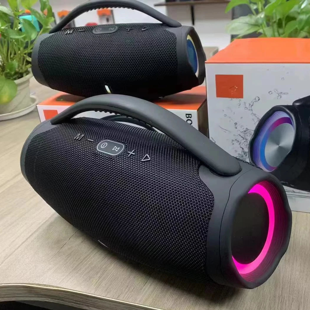 LED Super Boombox3 Wireless Speaker Portable Lighting Speakers Outdoor Waterproof With Handle for Home Gift Party Box FM Boombox