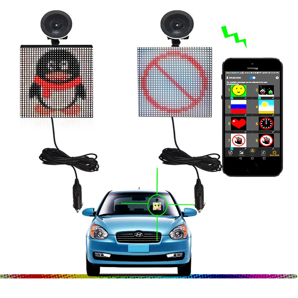 Led P4 Smart Car Screen Factory Led Car Rear Window Expression Screen Led Expression Light Car Screen Usb Rechargeable Battery