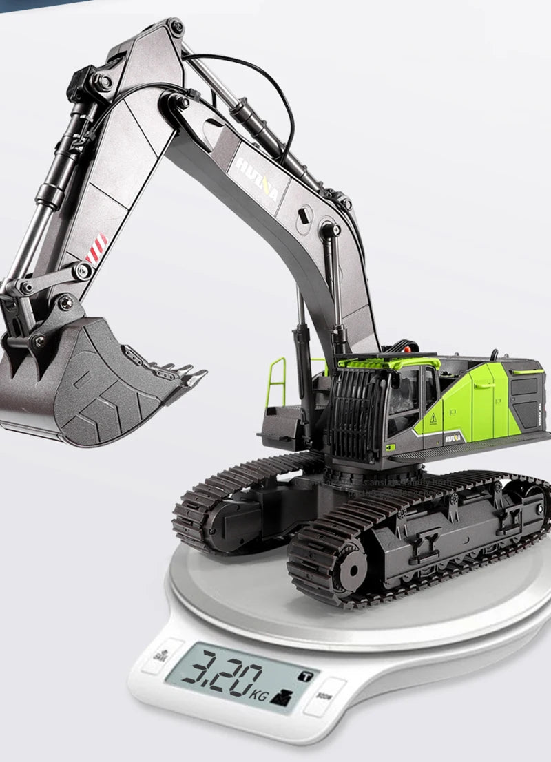 Huina 1593 1/14 Scale 22 Channels 2.4Ghz Metal Remote Control Truck Alloy Rc Excavator Toys for Kids