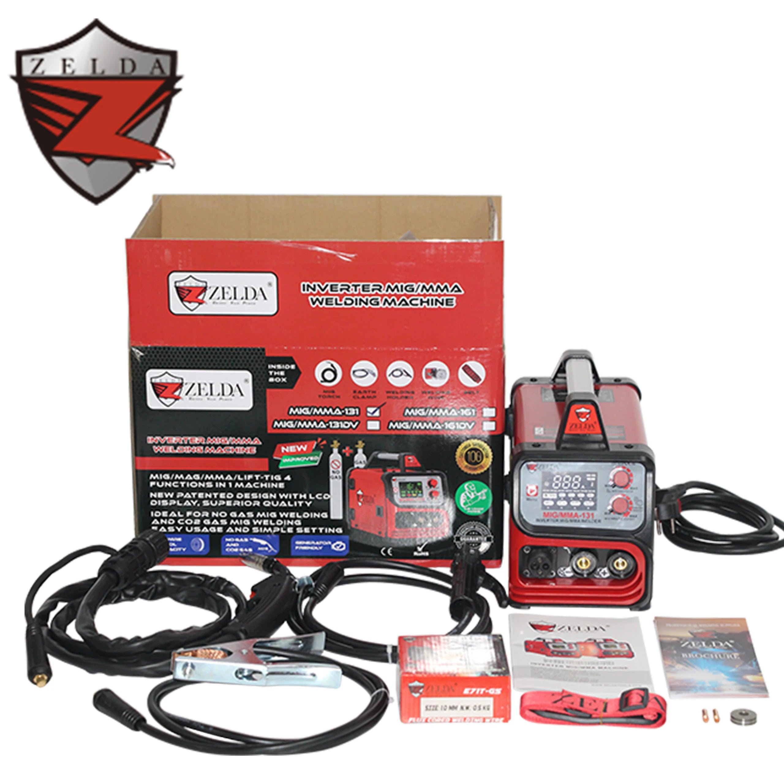 Zelda Multi Function Poste a Soulder Mig 220v Tig Mma Mig Welding Machine Portable Mig Welders