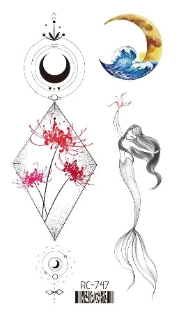 Waterproof 100 Different Cat Dog Deer Tattoo Designs for Women Men Body Art Colorful Black Fake Arm Hands Animal Tattoo Stickers