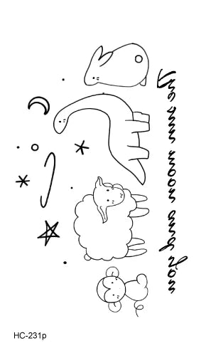 Waterproof 100 Different Cat Dog Deer Tattoo Designs for Women Men Body Art Colorful Black Fake Arm Hands Animal Tattoo Stickers