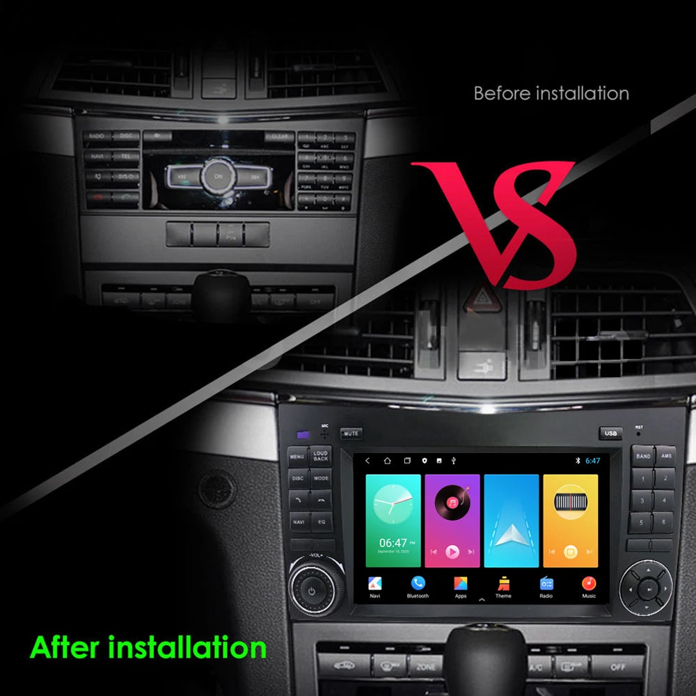 LELV  7" 4-core 8-core Android 13 Car Dvd 4g Dab+ Dsp for Benz B200 Viano Vito Android Car Post