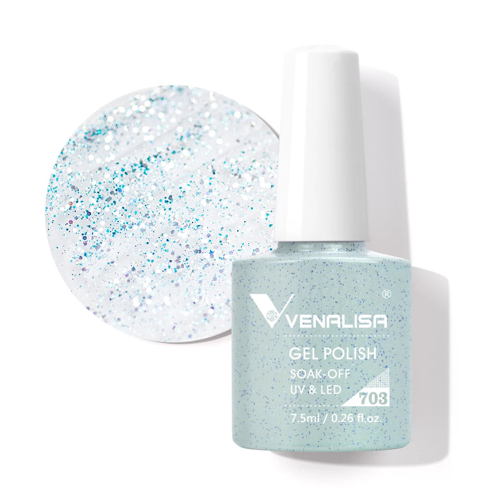 VENALISA Nail Gel Polish Full Coverage Holographic Camouflage Nail Varnish Manicure Lacquer Polish Soak Off UV LED Lacquer 7.5ML