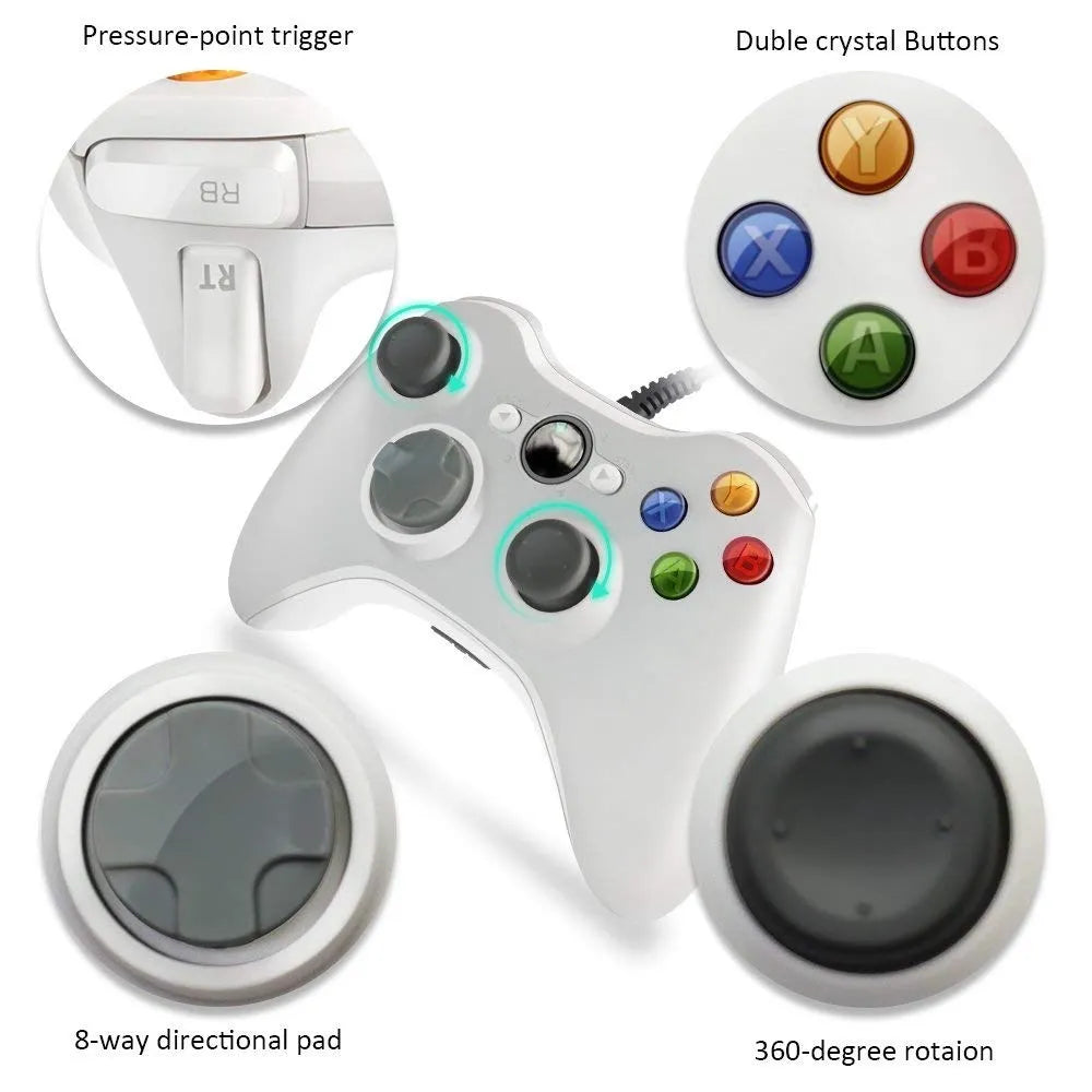 USB Wired Controller for X Box 360 /360 Slim Gamepad Joypad Joystick for XBO X360 Console for PC Windows