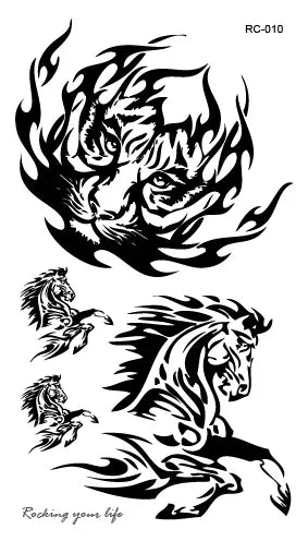 Waterproof 100 Different Cat Dog Deer Tattoo Designs for Women Men Body Art Colorful Black Fake Arm Hands Animal Tattoo Stickers