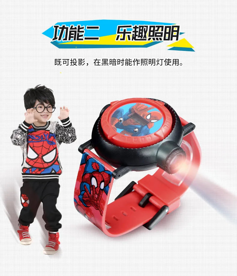 Marvel Digital Wristwatches Children's Toys Watch Boy Spider-Man Waterproof Luminous Cartoon Digital Watches Kids Fashionable