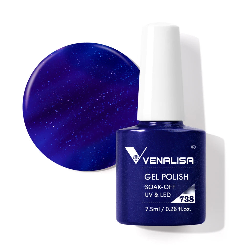 VENALISA Nail Gel Polish Full Coverage Holographic Camouflage Nail Varnish Manicure Lacquer Polish Soak Off UV LED Lacquer 7.5ML