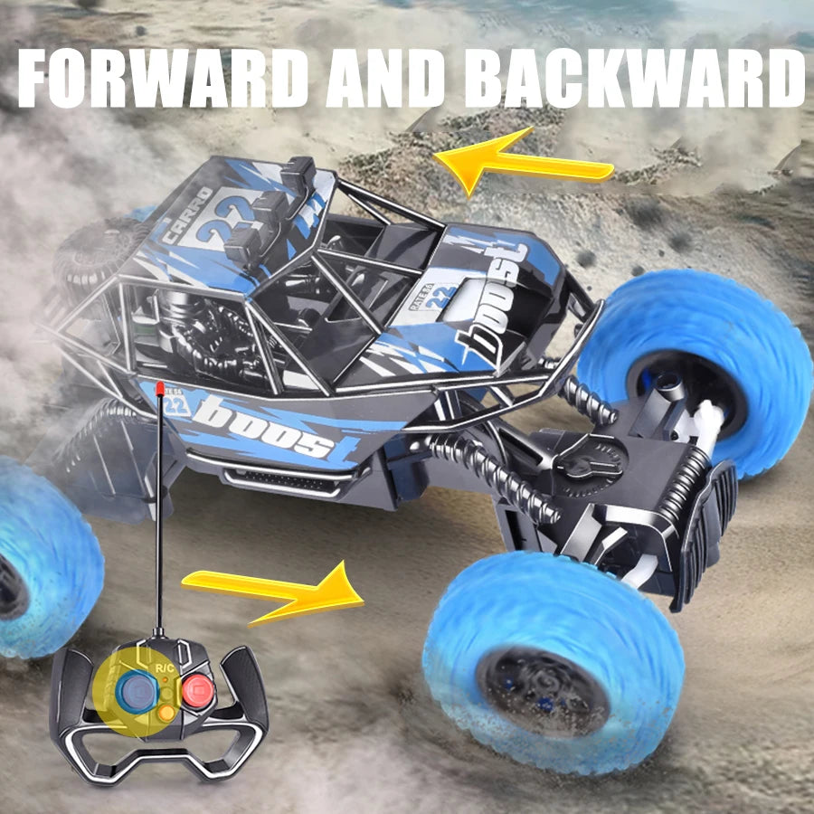 All-Terrain Remote Controlled RC Car Toy for Kids Expert Level Featuring Flashing Lights and Rubber Wheels Gift