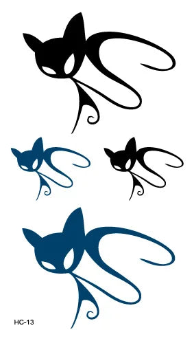 Waterproof 100 Different Cat Dog Deer Tattoo Designs for Women Men Body Art Colorful Black Fake Arm Hands Animal Tattoo Stickers