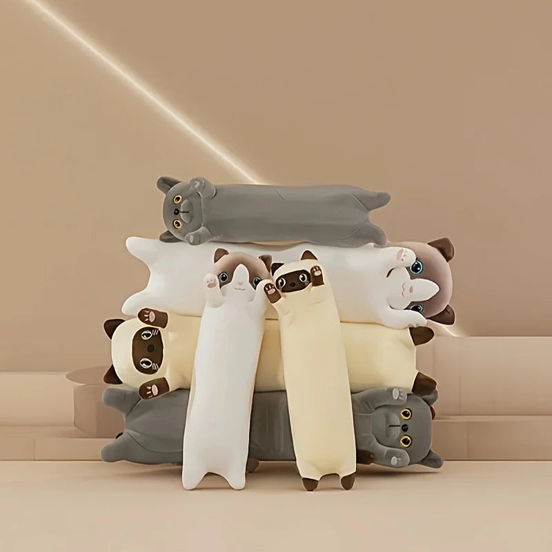 Long Cat Plush Toys Long Strip Clip Legs Cat Doll Pillow Girls Sleep Plush Toy Doll Cuddle Lazy Sleep With Sleeping Doll
