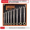 Open End Metric Combination Spanner Set Ratchet Wrench for Car Repair Hand Power Torque Tool with OEM Support CR-V Material Bags