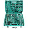 216pcs Auto Car Repair Set Vehicle Hardware Tools with Wrench Socket Industrial Grade  OEM Customized Packaged in Box