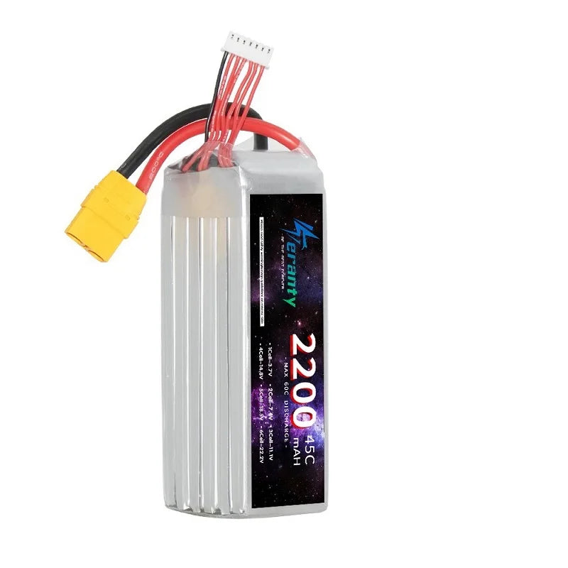 7.4V 11.1V 14.8V 22.2V Lipo Battery 2200mAh 45C With T/XT60 Connector for RC Aircraft Model Lithium Battery FPV Drone Car Parts