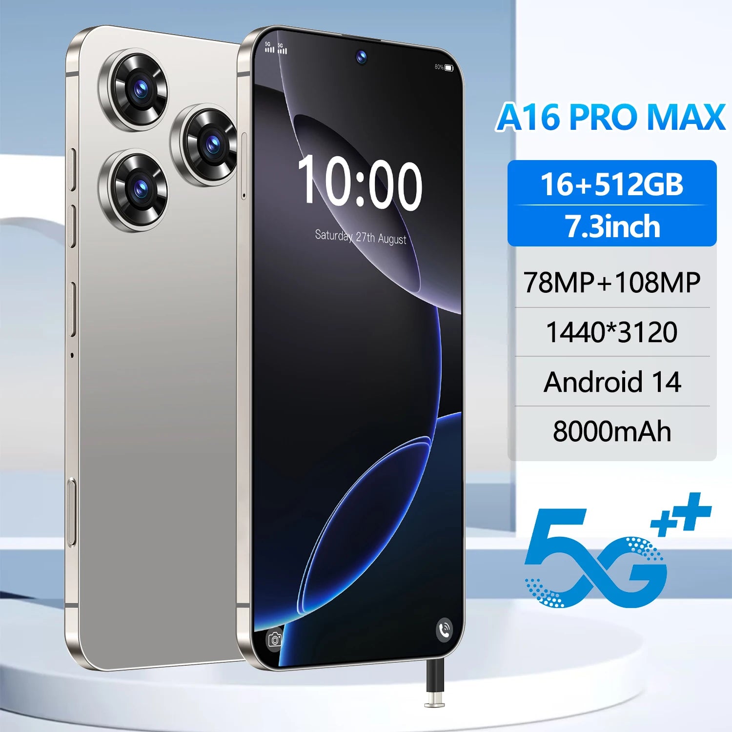 RTS 2025 New Original Gaxly Unlocked 5G A16 PRO MAX Telephone 16GB+512GB Android Gaming Mobile Phones Cellphone Smart Phone