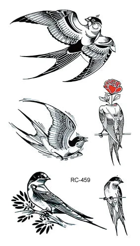 Waterproof 100 Different Cat Dog Deer Tattoo Designs for Women Men Body Art Colorful Black Fake Arm Hands Animal Tattoo Stickers