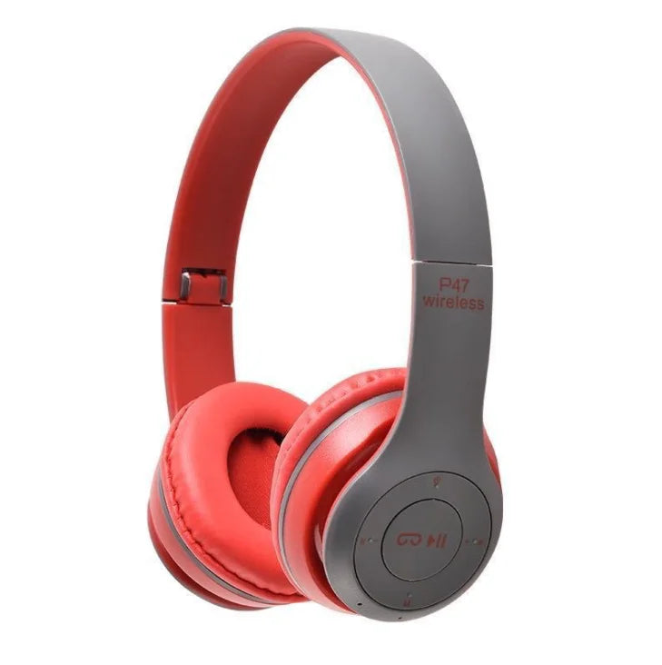 P47 Wireless Bluetooth Headphone with Mic High Quality Bass Hifi Stereo Foldable Card Plug-in Gaming Headset