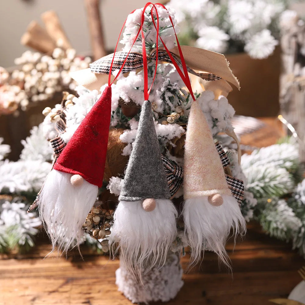 2023 Happy New Year Christmas Ornaments DIY Xmas Gift Santa Claus Snowman Tree Pendant Doll Hang Decorations for Home Noel Natal