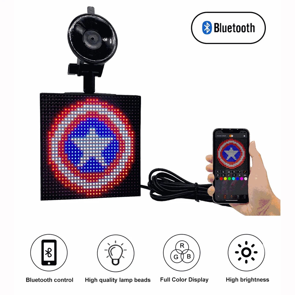 LED P4 Full Color Car Rear Window Expression Screen Factory Car Expression Light Led Car Screen Bluetooth Remote Control Model