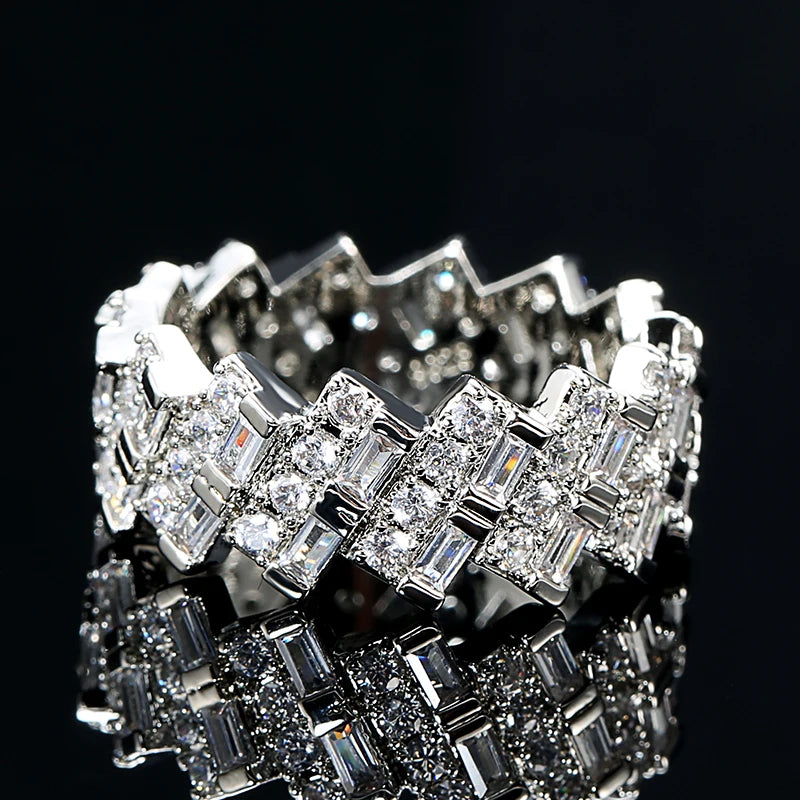 Kinel New Blue Natural Zircon Ring for Women Trendy 585 Rose Gold Leaf Ring Romantic Vintage Wedding Jewelry Fashion 2022