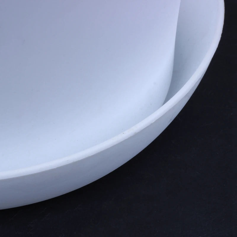 Plastic Plant Flower Pot Planter With Saucer Tray Round Gloss Home Garden Decor, White Upper Caliber -, 17cm / 6.69"