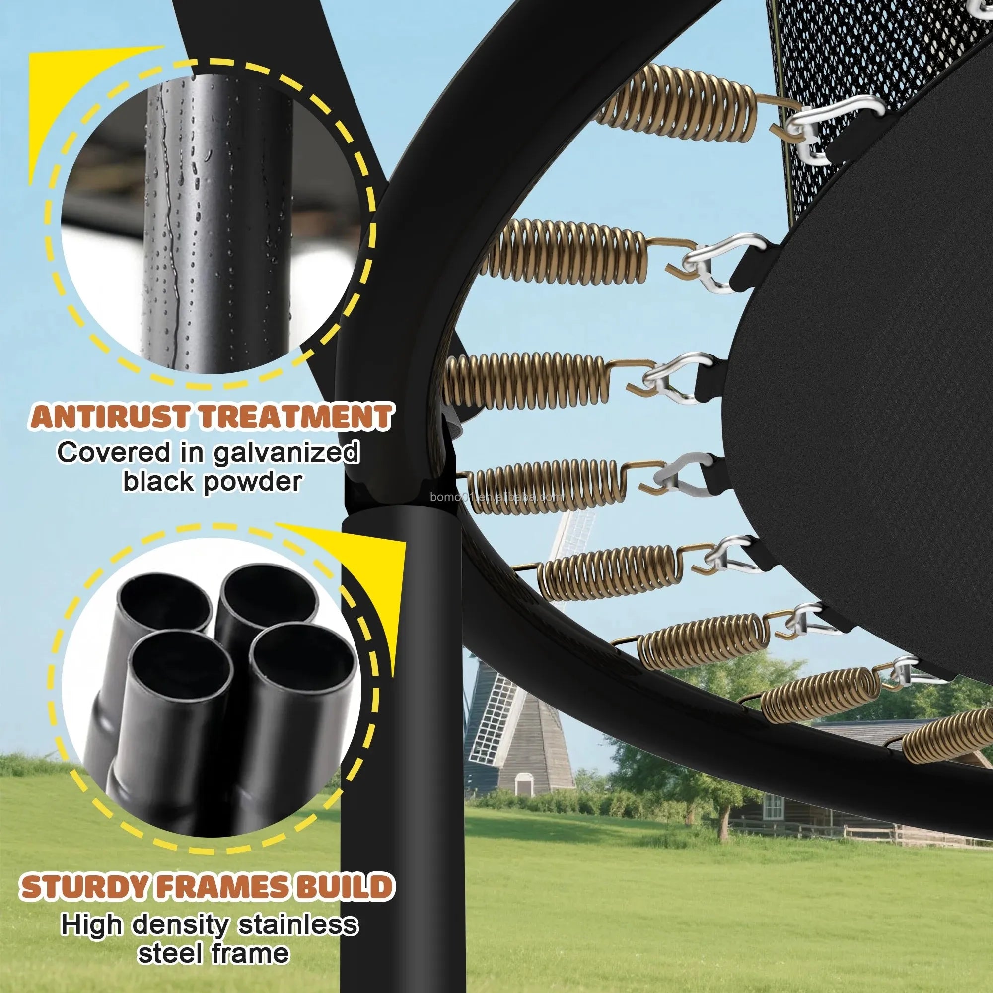 Zoshine 60-Inch Indoor Steel Fitness Trampoline Customizable Size (for Girls) Soft Home Use Toy Enclosure Net Children's Toy