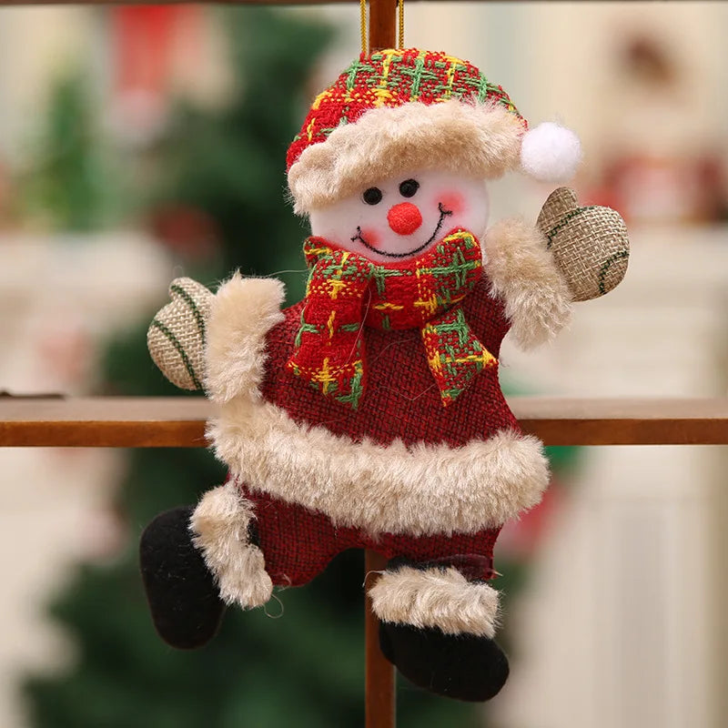 2023 Happy New Year Christmas Ornaments DIY Xmas Gift Santa Claus Snowman Tree Pendant Doll Hang Decorations for Home Noel Natal
