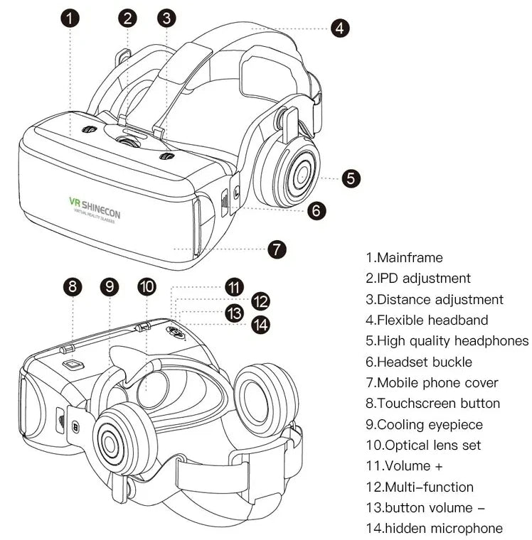 2024 G06EB Original VR 3D Glasses Wireless Rocker Cardboard Headset Helmet for IOS Android AR Hardware for Virtual Reality