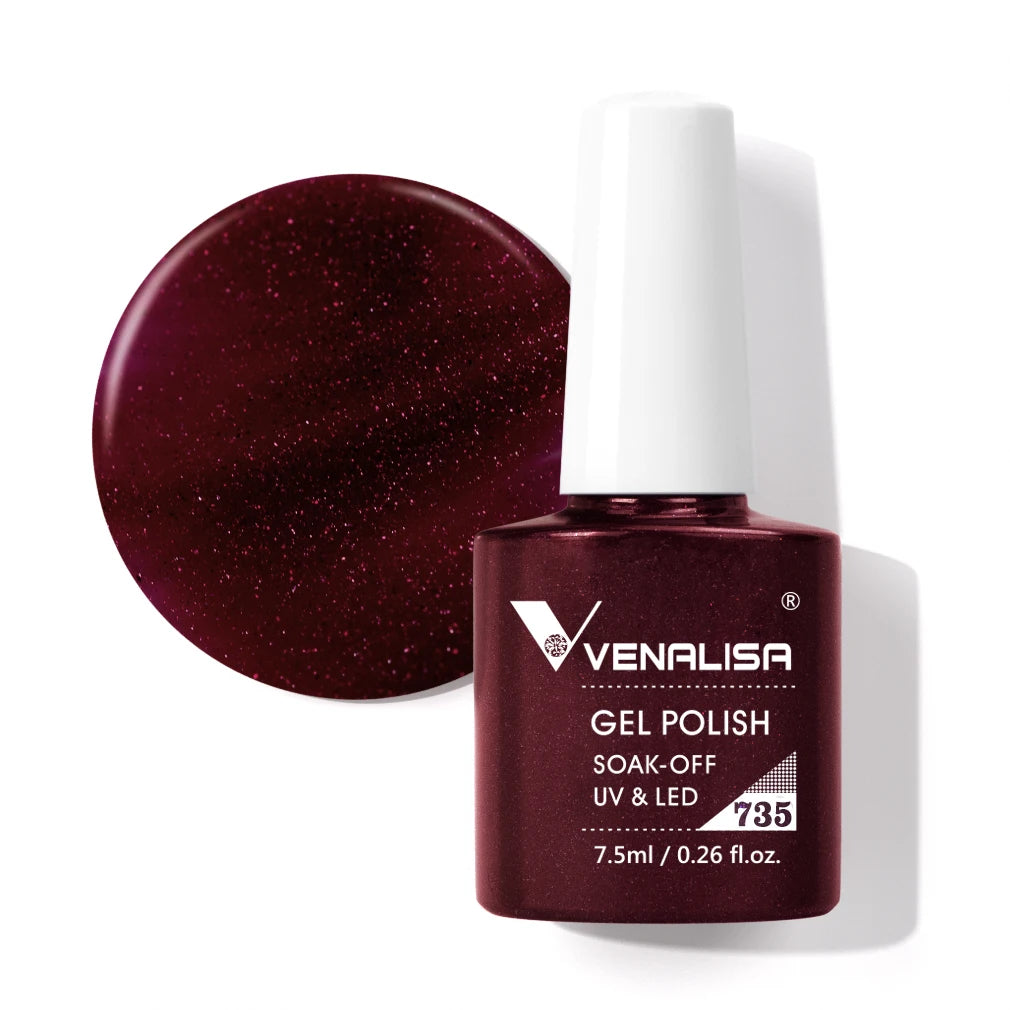 VENALISA Nail Gel Polish Full Coverage Holographic Camouflage Nail Varnish Manicure Lacquer Polish Soak Off UV LED Lacquer 7.5ML