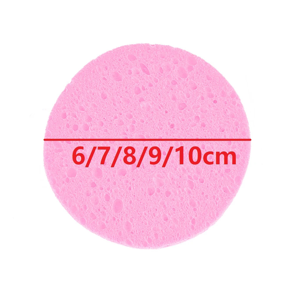 5Pcs Cleansing Sponge Cellulose Compress Puff Wood Pulp Exfoliator Soft Face Wash Pad Cleanup Skin Care Makeup Tool 6/7/8/9/10cm