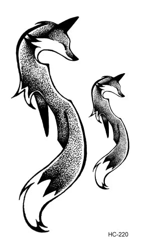 Waterproof 100 Different Cat Dog Deer Tattoo Designs for Women Men Body Art Colorful Black Fake Arm Hands Animal Tattoo Stickers