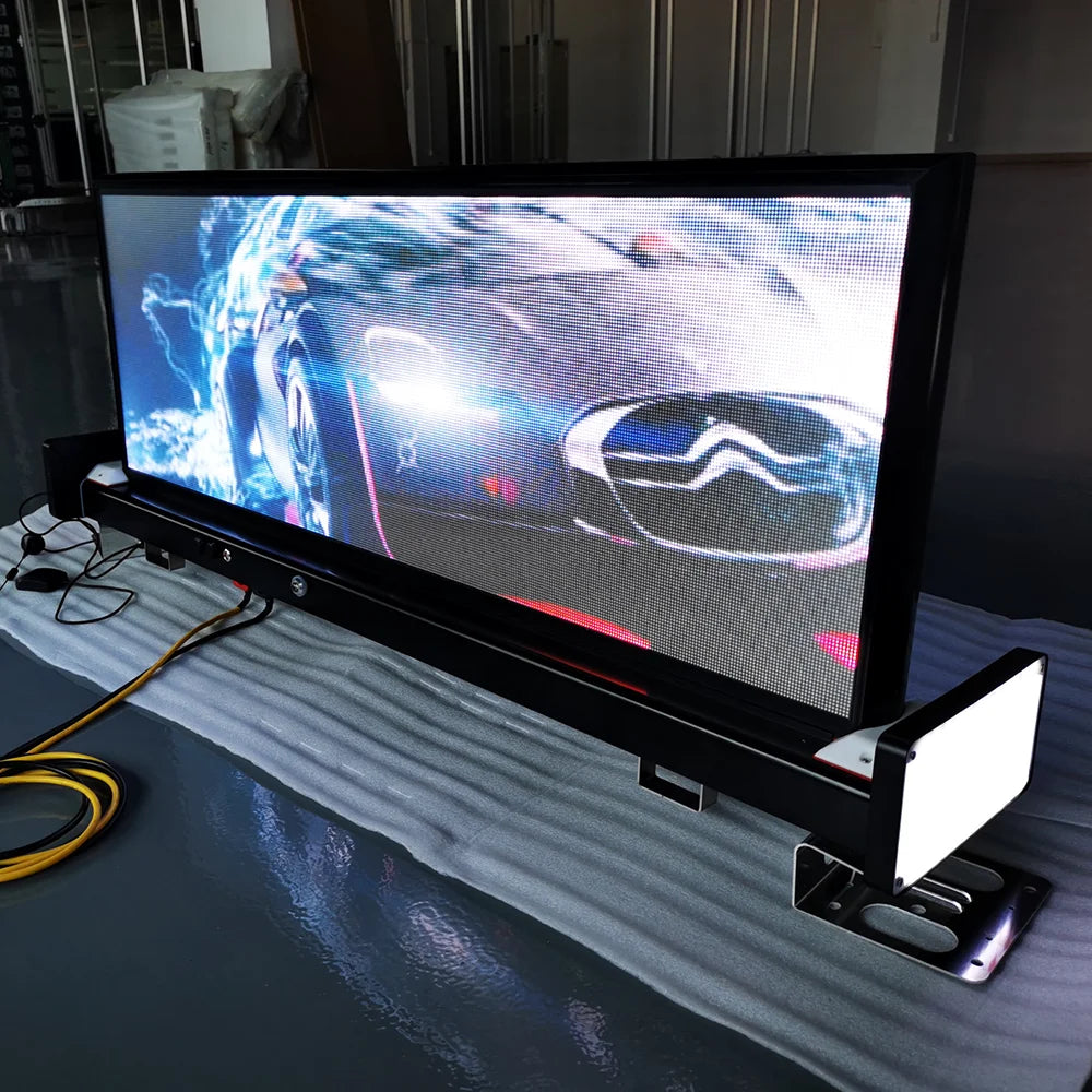 P5 Mobile Bike Bus Taxi Car Top Roof Full-color Smart LED Screen Display with Animation & Graphics for Advertising Retail Store