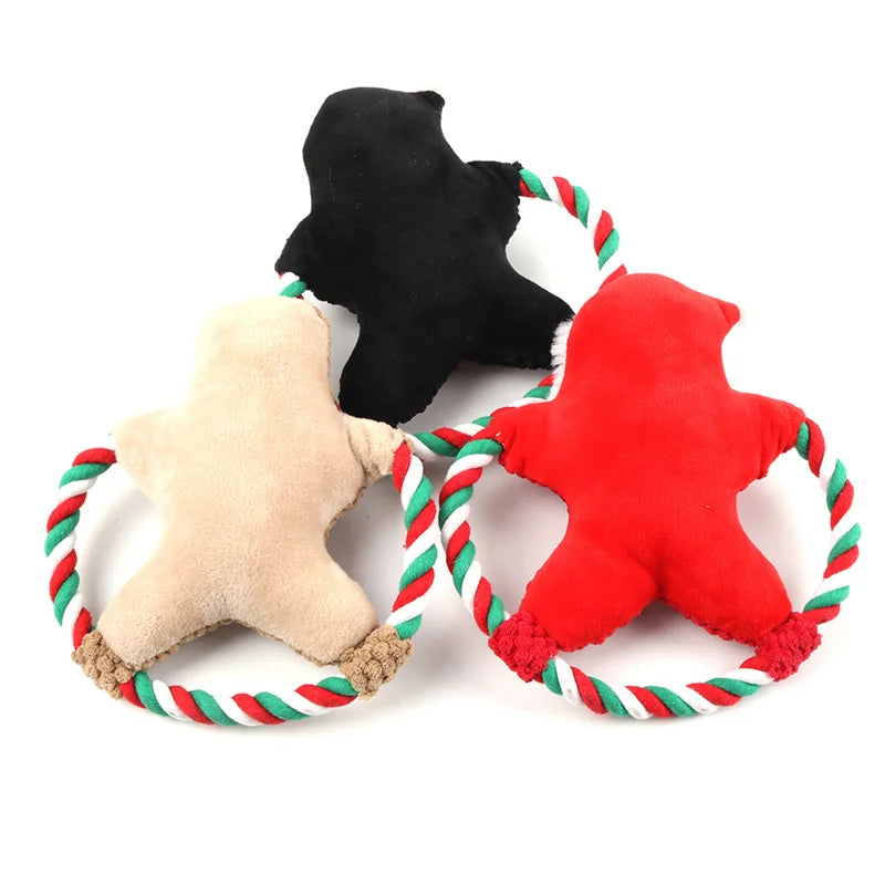 Christmas Cat Dog Squeaky Toys Plush Pet Chew Toy for Small Dogs Chihuahua Puppy Yorkie mascotas Accessories juguetes para perro