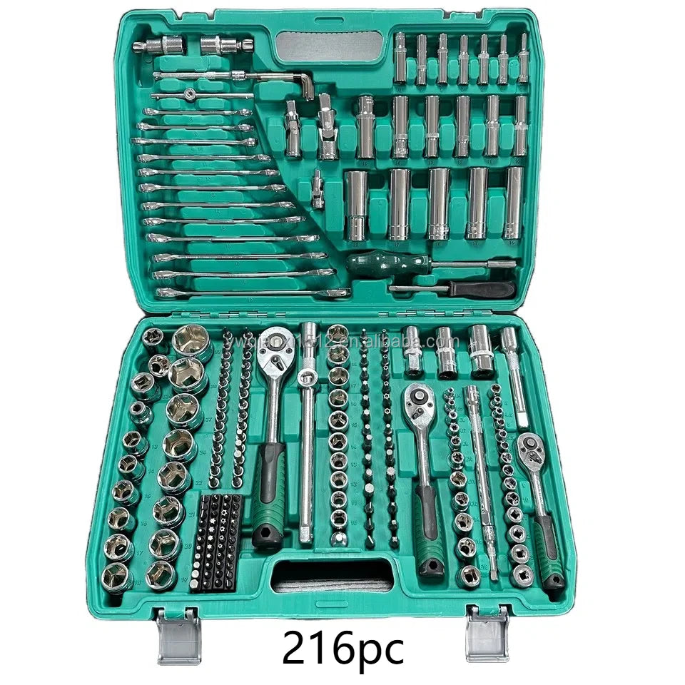 216pcs Auto Car Repair Set Vehicle Hardware Tools with Wrench Socket Industrial Grade  OEM Customized Packaged in Box