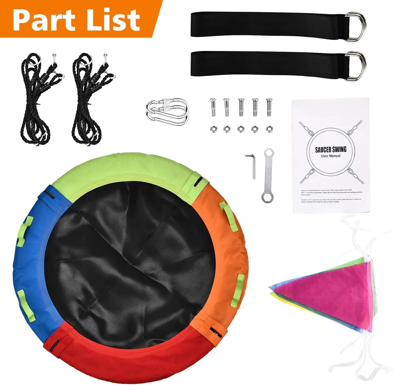 ZOSHINE 40inch Outdoor Play Net Swing Waterproof and Garden-Resistant Children's Toy Swing for Home Use