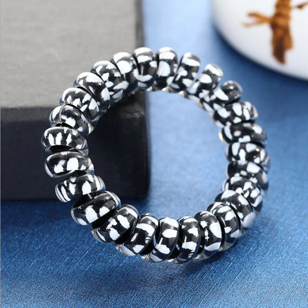 Elastic Knit Telephone Wire Hair Bands Girl Woman Hair Accessories Rubber Band Headwear Hair Rope Spiral Shape Hair Ties