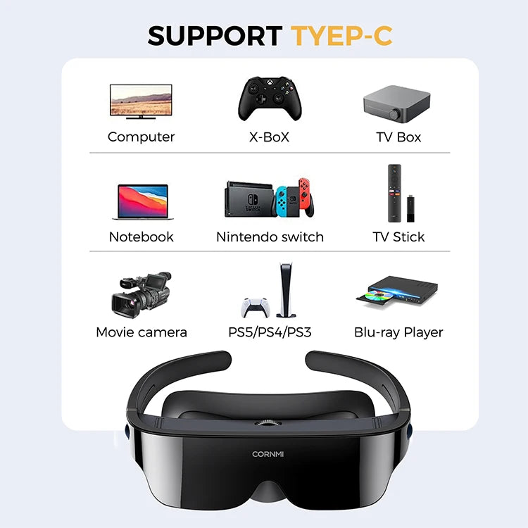 Manufactory Wholesale 3D 4K Vr Streaming Game Glasses Advanced All in One Virtual Reality Headset Display for Gaming Pc Ps5