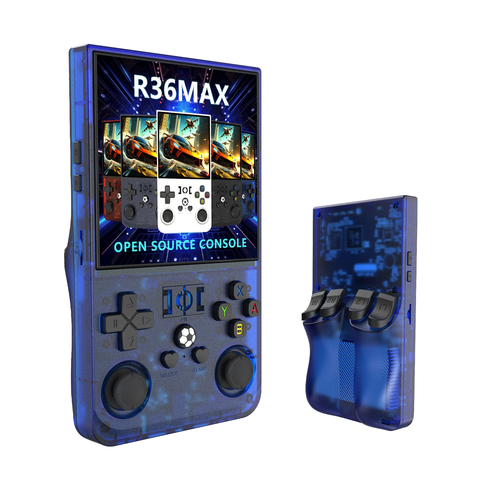 Newest R36MAX Handheld Retro Games Console 4 Inch HD Screen Portable Game Player Mini Arcade Machine with Protect Bag