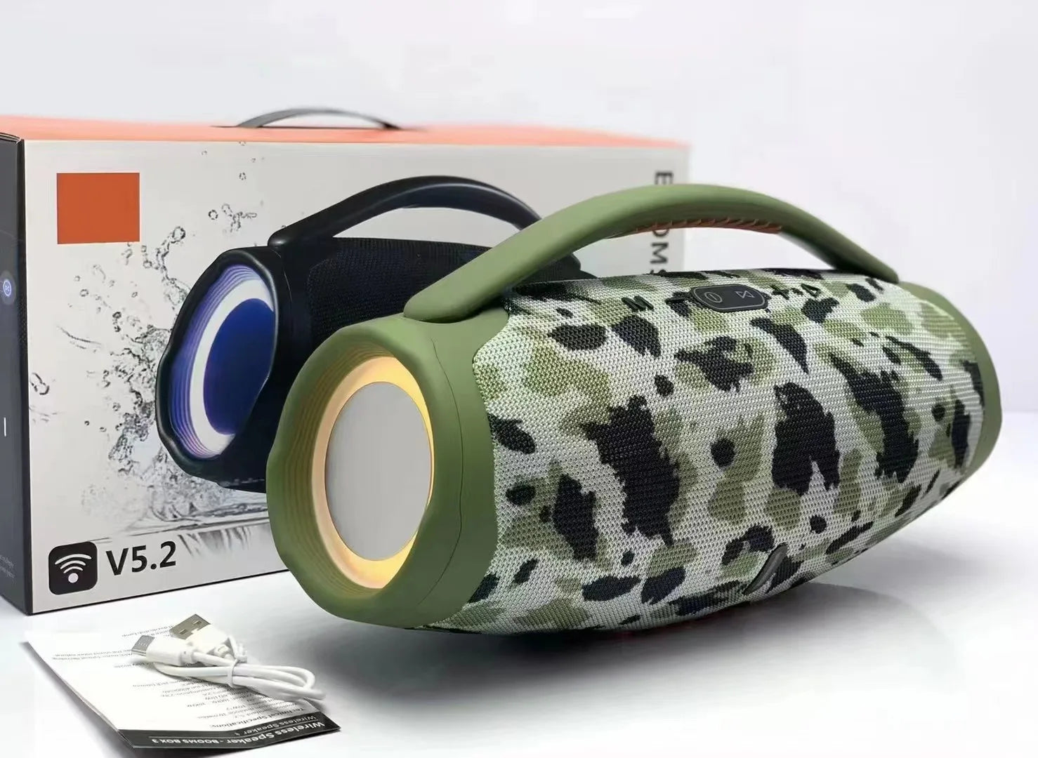 LED Super Boombox3 Wireless Speaker Portable Lighting Speakers Outdoor Waterproof With Handle for Home Gift Party Box FM Boombox