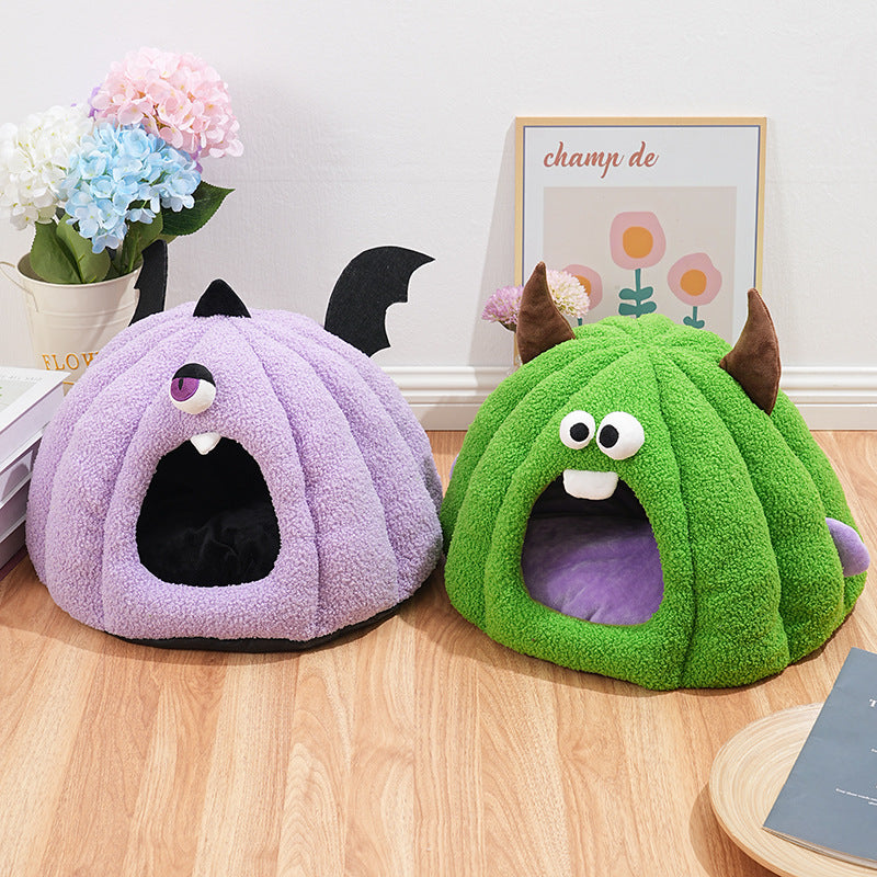 Monster Nest Cat Bed Autumn and Winter Cat Hide and Seek Play Sleep in One Cat Dog Nest Pet Nest Halloween